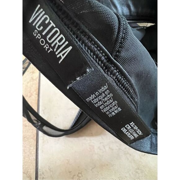 Victoria’s Secret Sport Leather Effect Wet Look & Mesh Racer Back Sports Bra XS - Picture 4 of 5